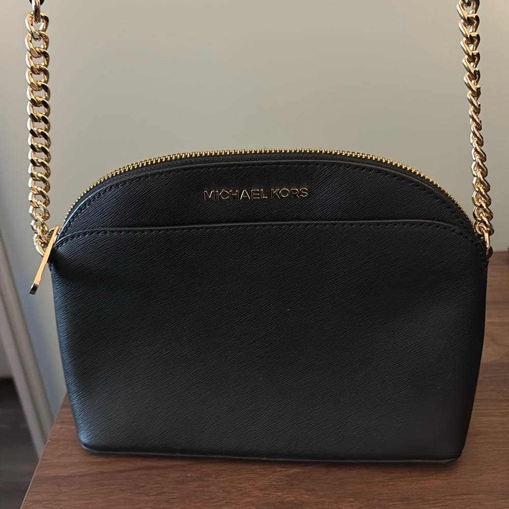 Michael Kors Black Crossbody Bag with Gold Chain